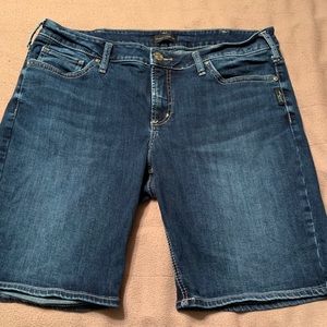 Silver jean shorts